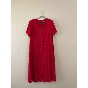 Vintage linen midi dress‎